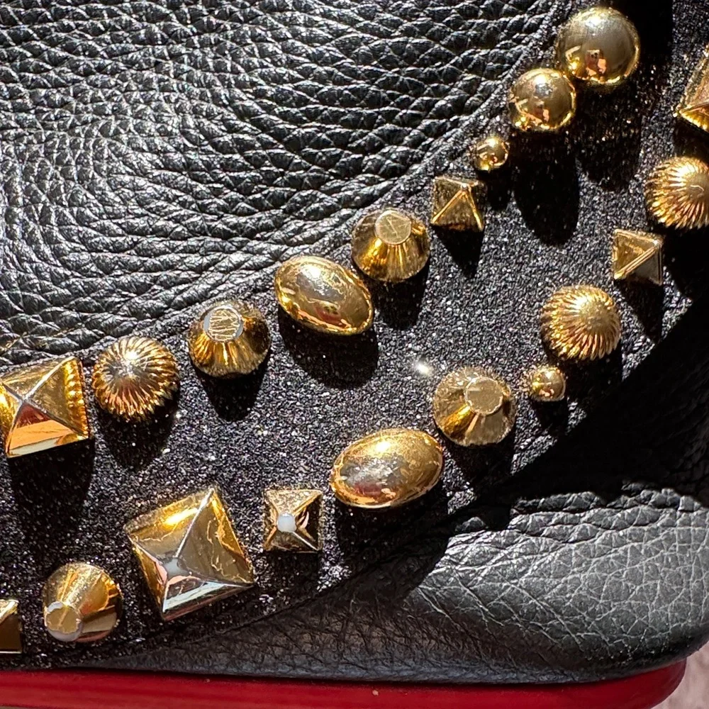 CHRISTIAN LOUBOUTIN Cabata Small Love Calf Paris Tote Bag studded stud sparkly - Picture 13 of 16